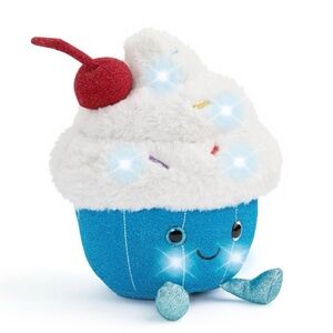 FAO Schwarz Blue Cupcake Plush with Cherry Top